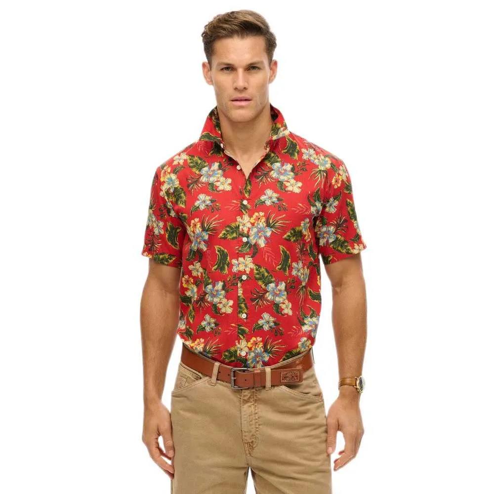 

Рубашка с коротким рукавом Superdry Hawaiian Print, красный