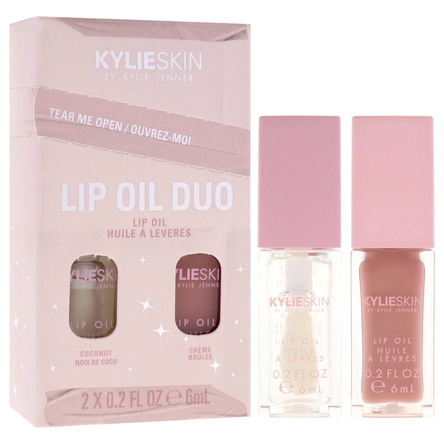 Набор из двух масел для губ от Kylie Cosmetics для женщин: кокосовое масло (0,2 унции) и крем-брюле (0,2 унции), Clear — фото 3