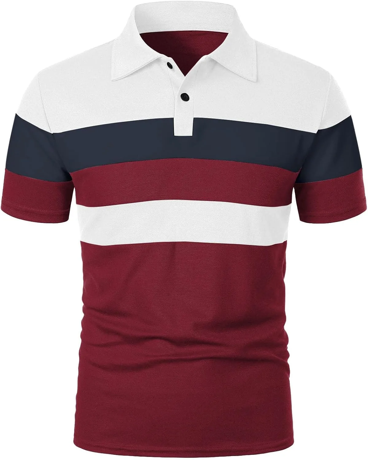 

Мужская поло 2025 с цветными блоками, короткий рукав, классическая полоска, slim fit