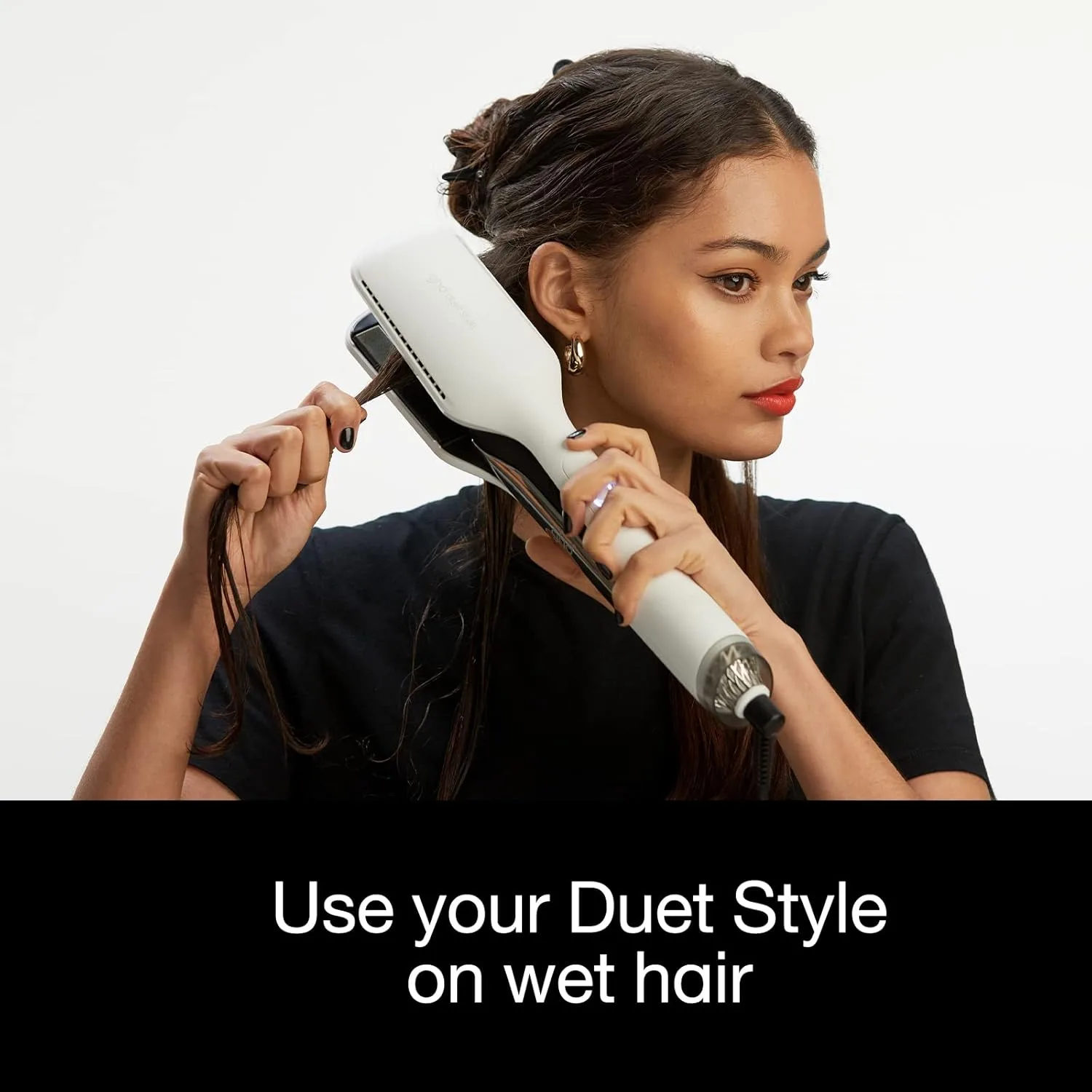 ghd Duet Style Power Couple ― Фен-стайлер Duet 2-в-1 (белый) с маслом для укладки волос Sleek Talker Wet to Sleek (95 мл), White + Wet to Sleek Styling Oil — фото 4