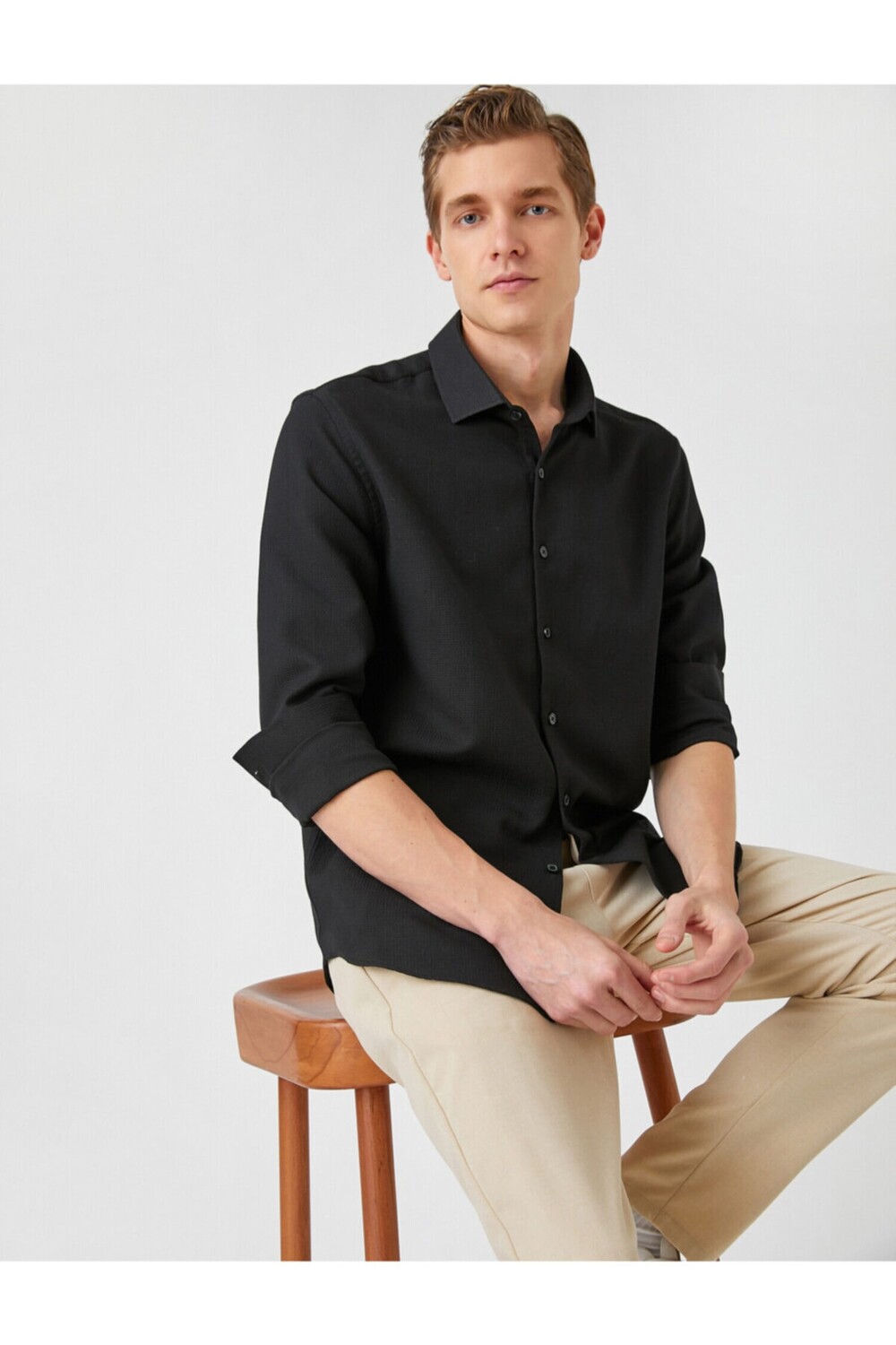 

Спортивная рубашка Slim Fit без железа Koton, черный