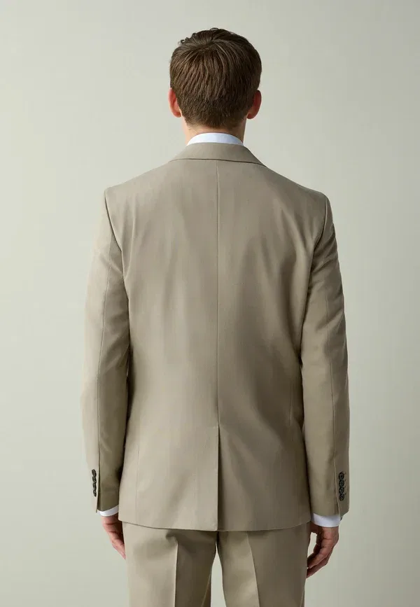 Пиджак костюмный Slim fit, Next, текстурированный, камень — фото 2