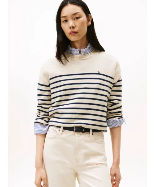 

Шерстяной свитер Relaxed fit Tommy Hilfiger, бежевый