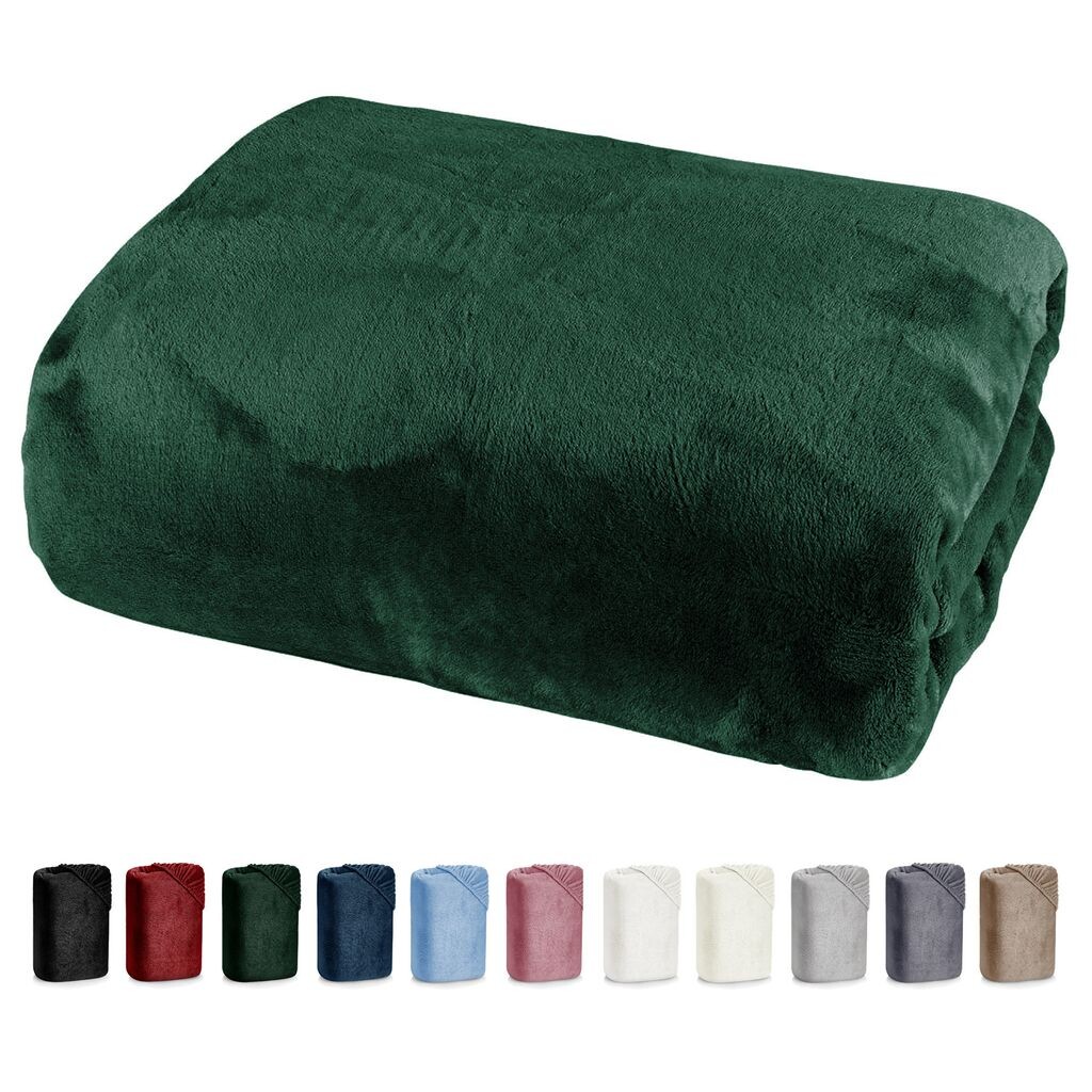 

Heimtexland Роскошная простыня Cashmere Touch Мягкая простыня Nicky Plush Teddy Type585 Fir Green 150 см x 200 см