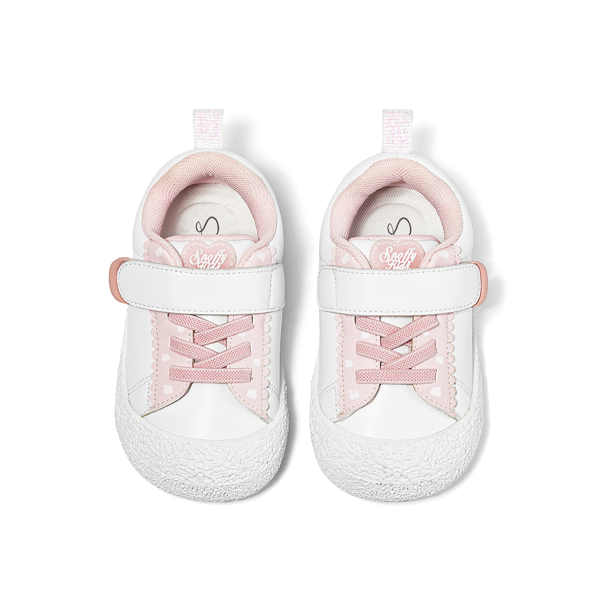 Детские дышащие скейтерские кроссовки Cute Shoes Collection Snoffy, кремовый/белый/розовый — фото 3