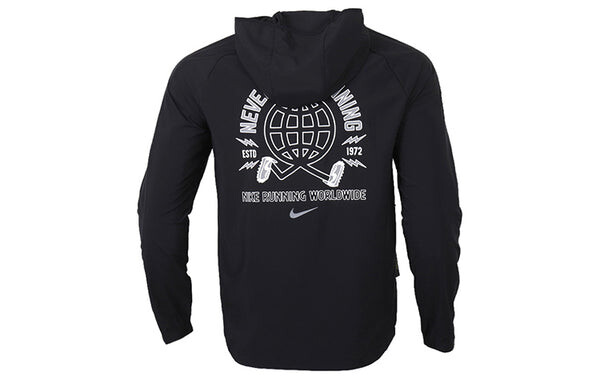 Куртка Nike Essential Wild Run Full-length zipper Cardigan hooded Running Jacket Black, черный — фото 2