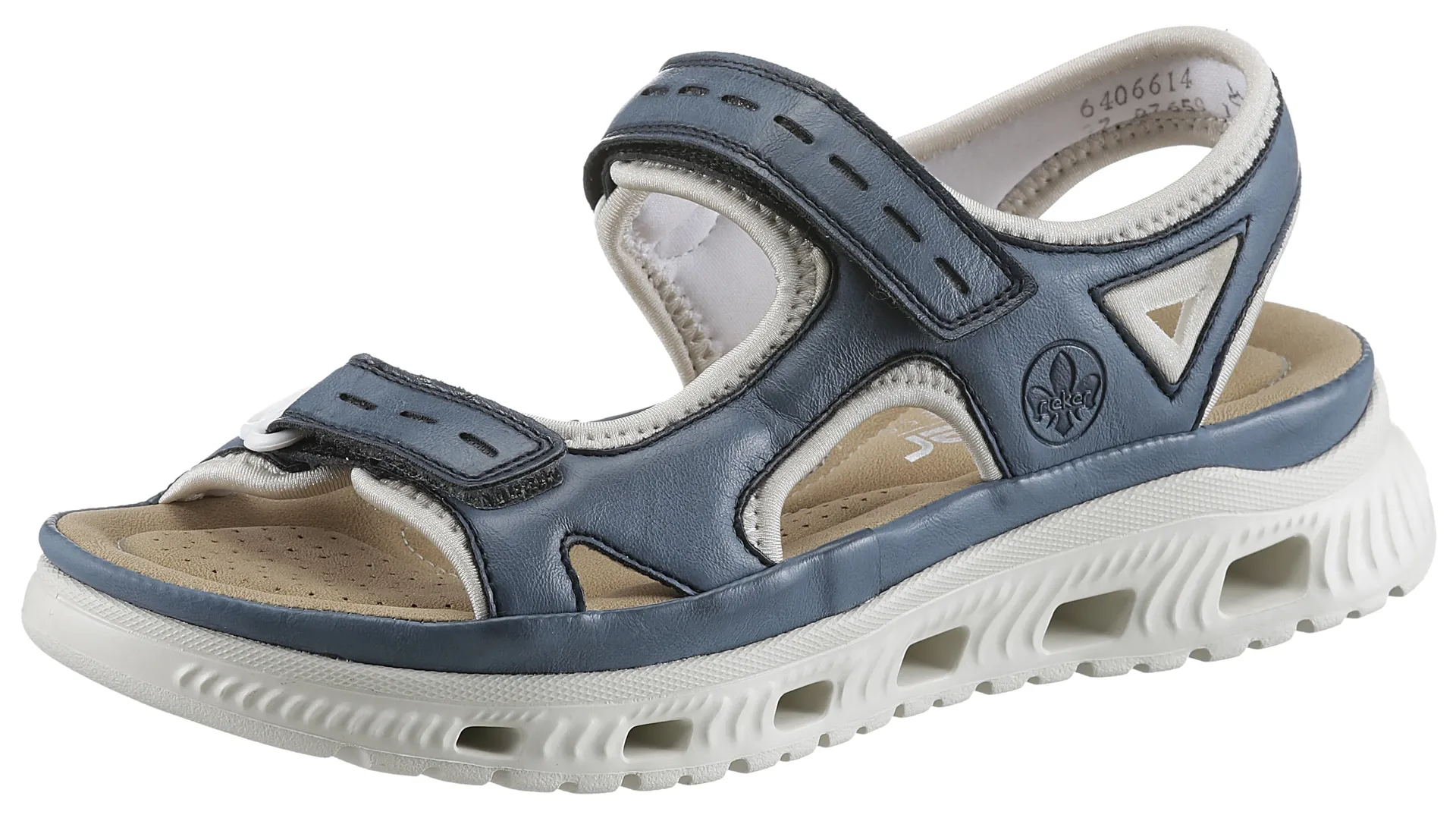 Сандалии Rieker "outdoor sandal", летняя обувь, босоножки, каблук-платформа, с застежками-липучками, кремовый
