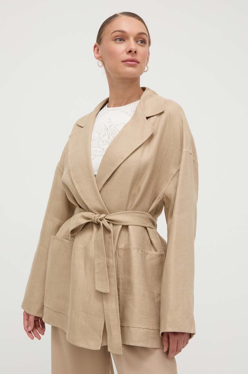 

Льняная блейзер Weekend Max Mara, бежевый