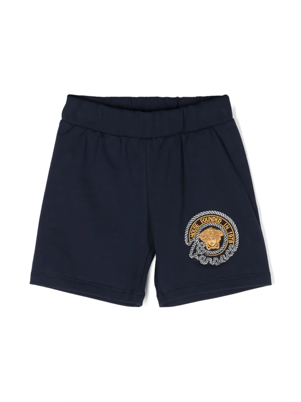 

Шорты с вышивкой Medusa Versace Kids, синий