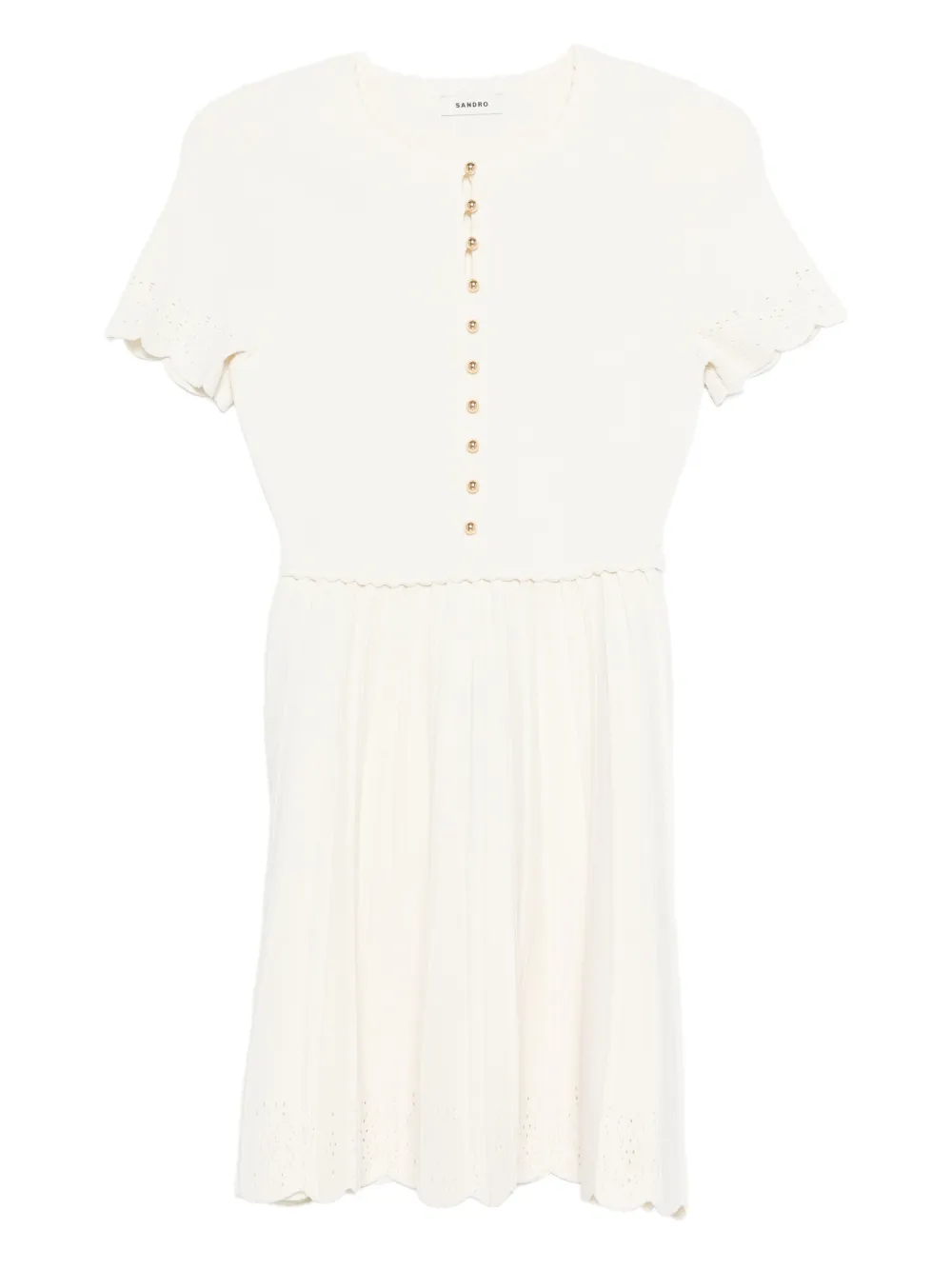 

Платье мини с фестонами Sandro, бежевый