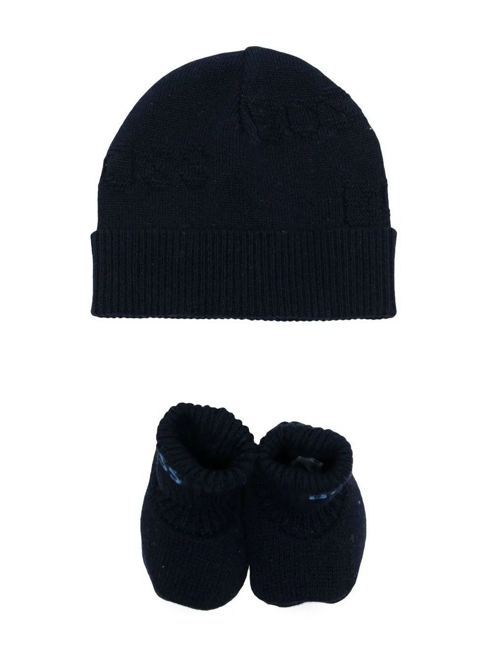 

Шапка бини с вышитым логотипом BOSS Kidswear, синий