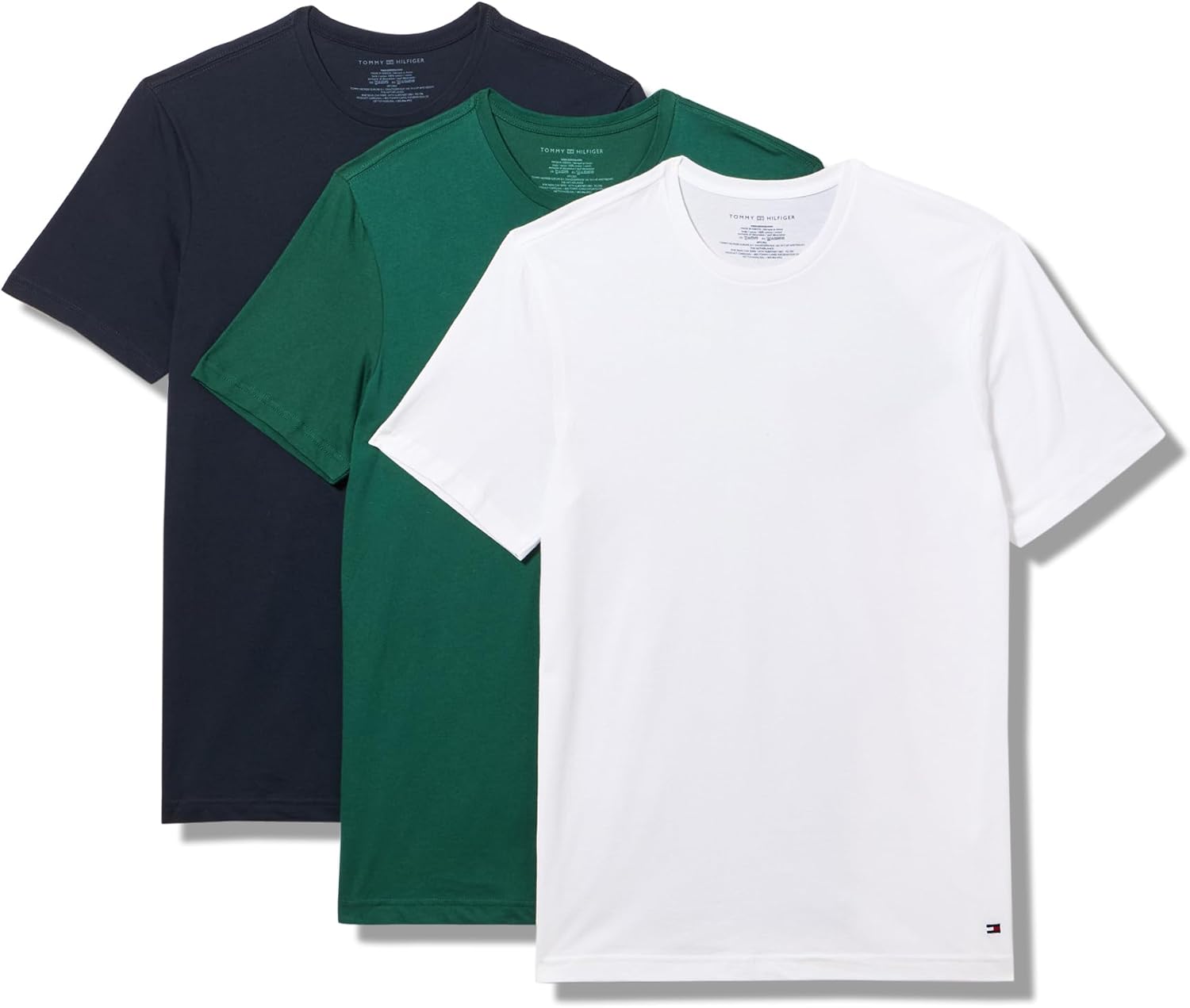 

Мужские классические хлопковые майки Tommy Hilfiger с круглым вырезом, упаковка из 3 шт., Vintage Blue, Spruce, Empire Blue