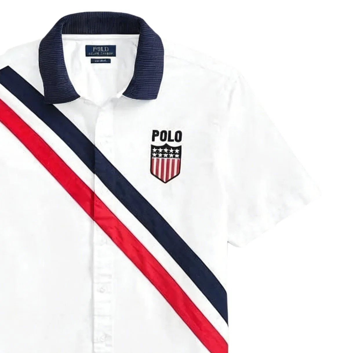 Рубашка с лацканами Polo Ralph Lauren белая — фото 3