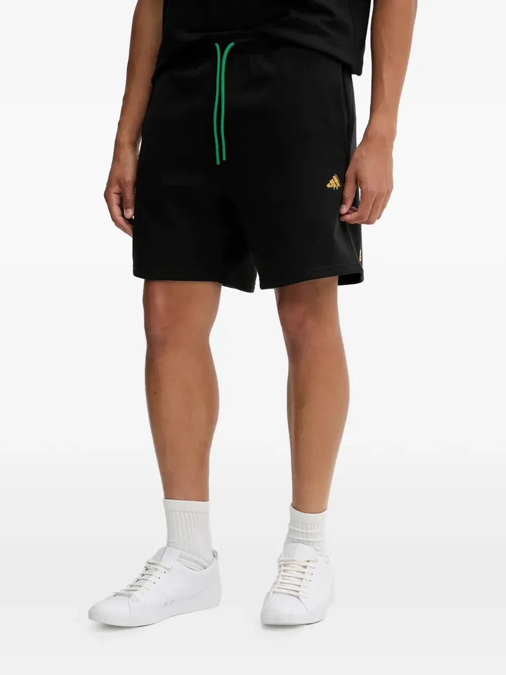 Шорты с кулиской и вышивкой Adidas, черный