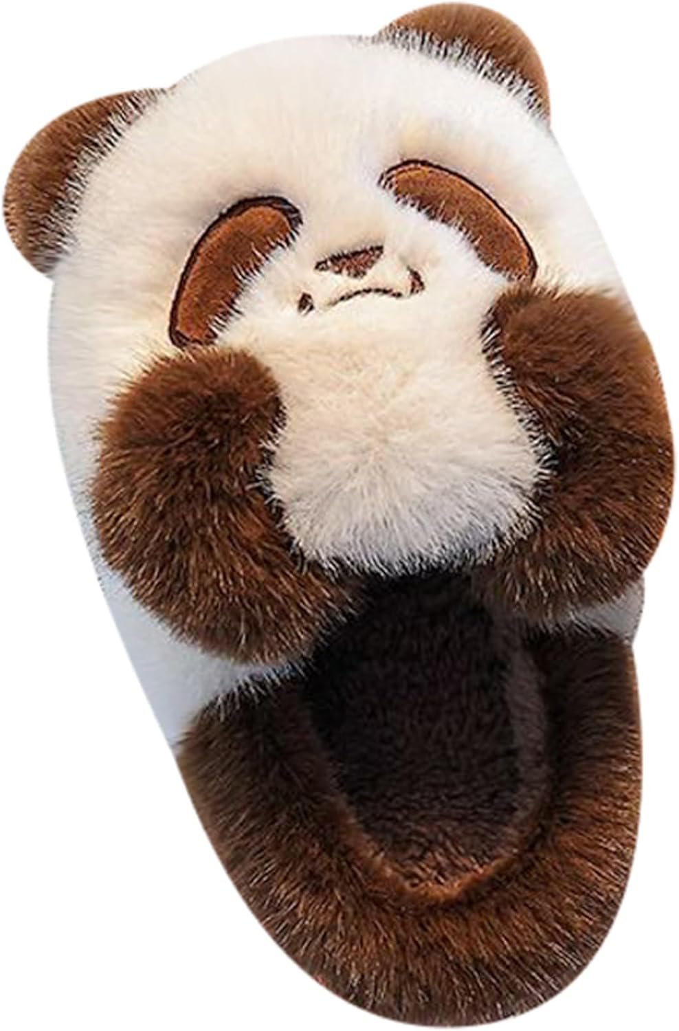 

Детские тапочки IWIHMIV с мультяшными персонажами, милые, теплые зимние домашние тапочки с мягкой подошвой для спальни, коричневый