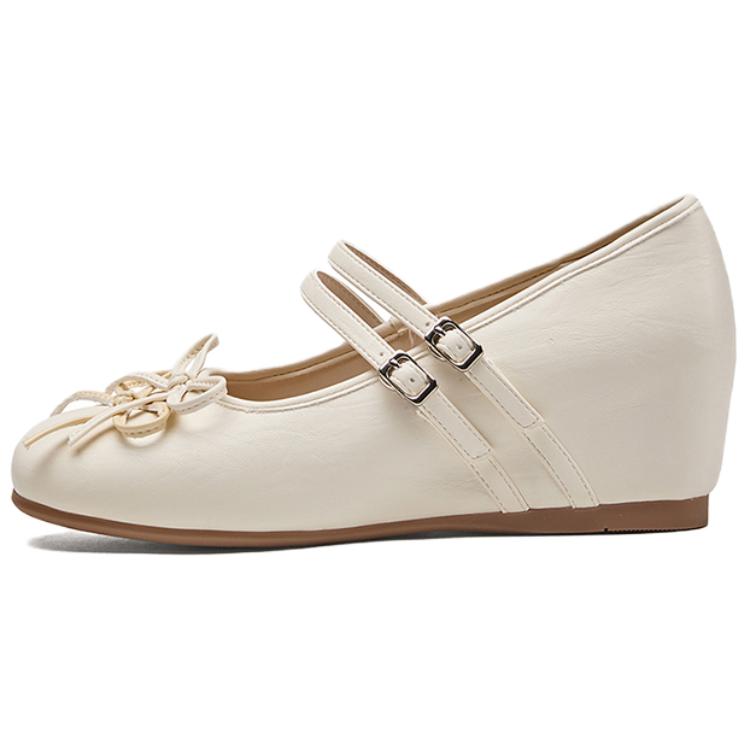 Туфли Мэри Джейн на нестандартном каблуке для женщин ST&SAT, Beige