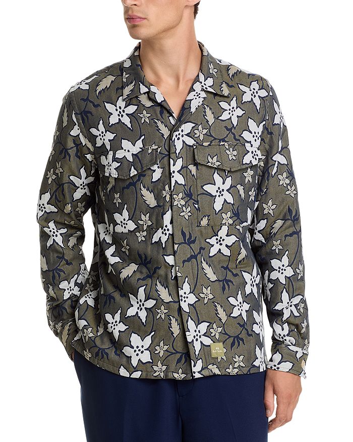 

Рубашка Regular Fit с цветочным принтом PS Paul Smith, зеленый