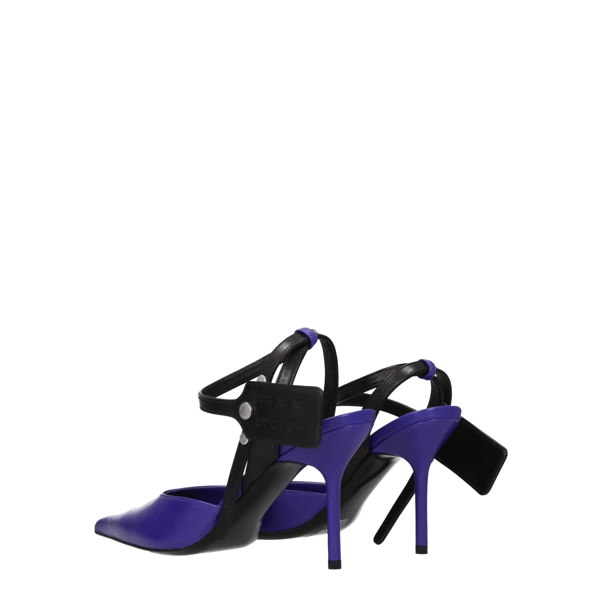 Off- Кожаные женские сандалии Off-White, фиолетовый — фото 4