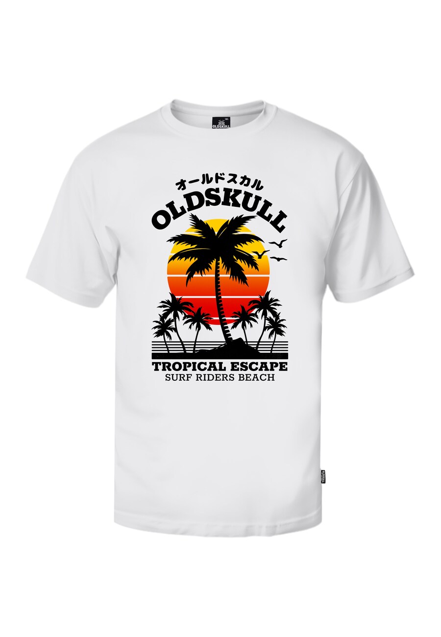 

Рубашка Oldskull Wrldvibe Palmtee, белый