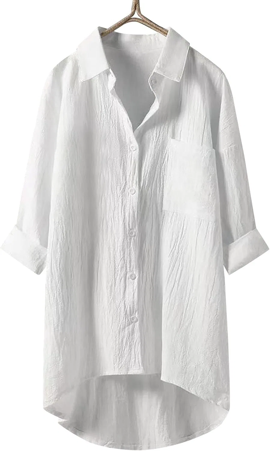 Блуза из хлопка и льна, Oversize, Muslin Blouse, белый — фото 2