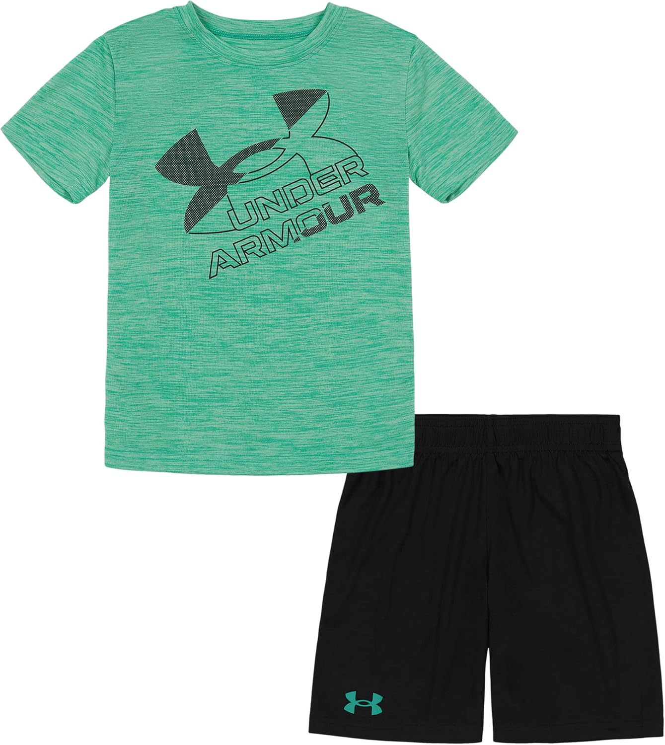

Under Armour майка с короткими рукавами и шорты для мальчиков, легкие и дышащие, Birdie Green Mesh
