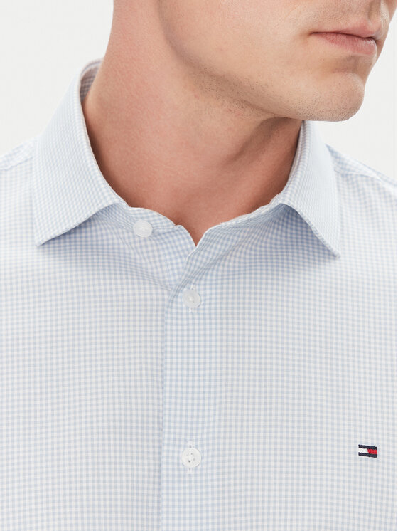 Рубашка облегающего кроя MW0MW38961 Tommy Hilfiger, голубой — фото 4