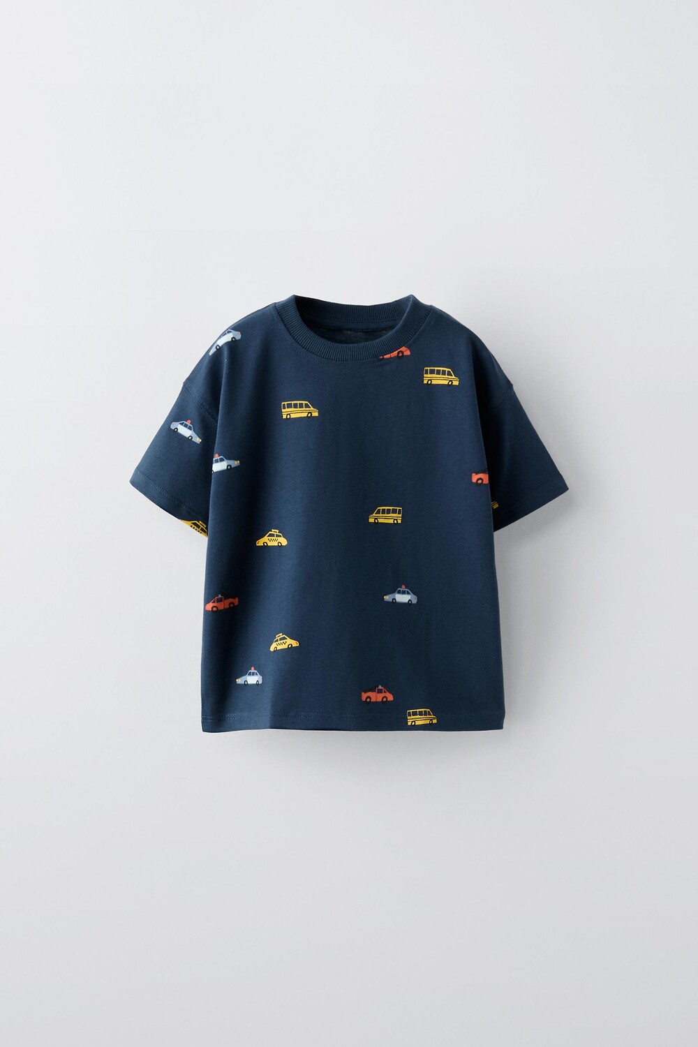 

Футболка с машинками ZARA, темно-синий