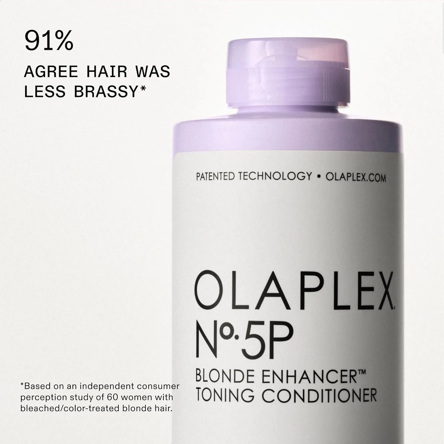 Olaplex Nº.5P Blonde Enhancer Purple Toning Conditioner: нейтрализует желтизну и укрепляет, восстанавливает повреждения и увлажняет волосы для кудрявых, прямых и волнистых 1000 мл (1 шт.), purple — фото 2