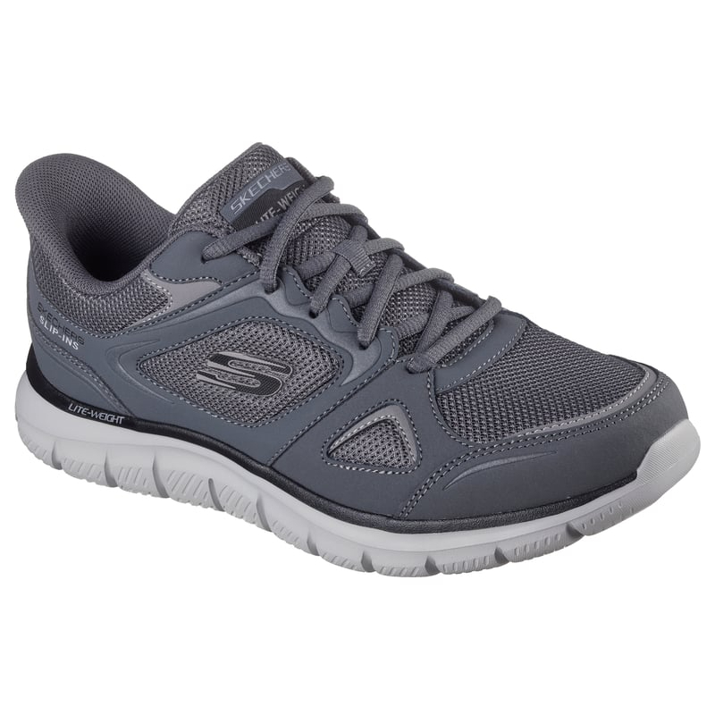 Skechers Мужские износостойкие низкие повседневные кроссовки TRACK серого цвета — фото 4