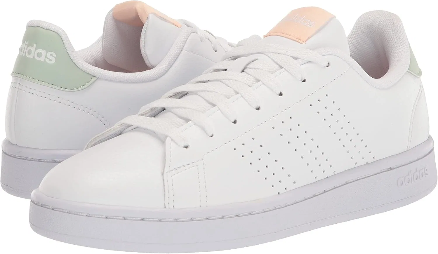 Кроссовки теннисные adidas, белый/белый/зеленый — фото 4