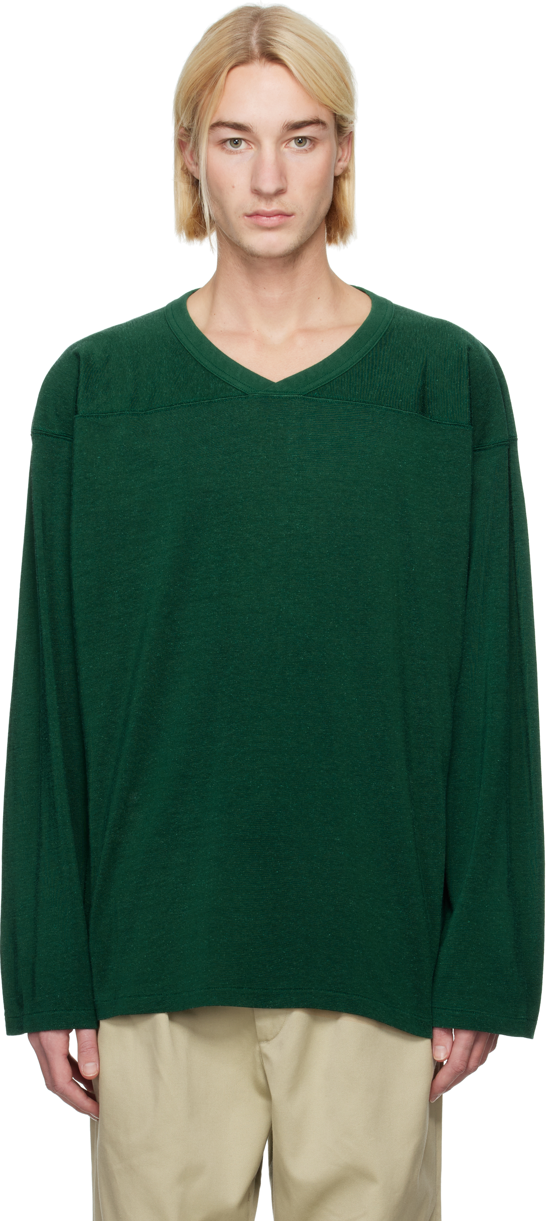 

Зеленая спортивная футболка Midshipman L/S Jersey nanamica