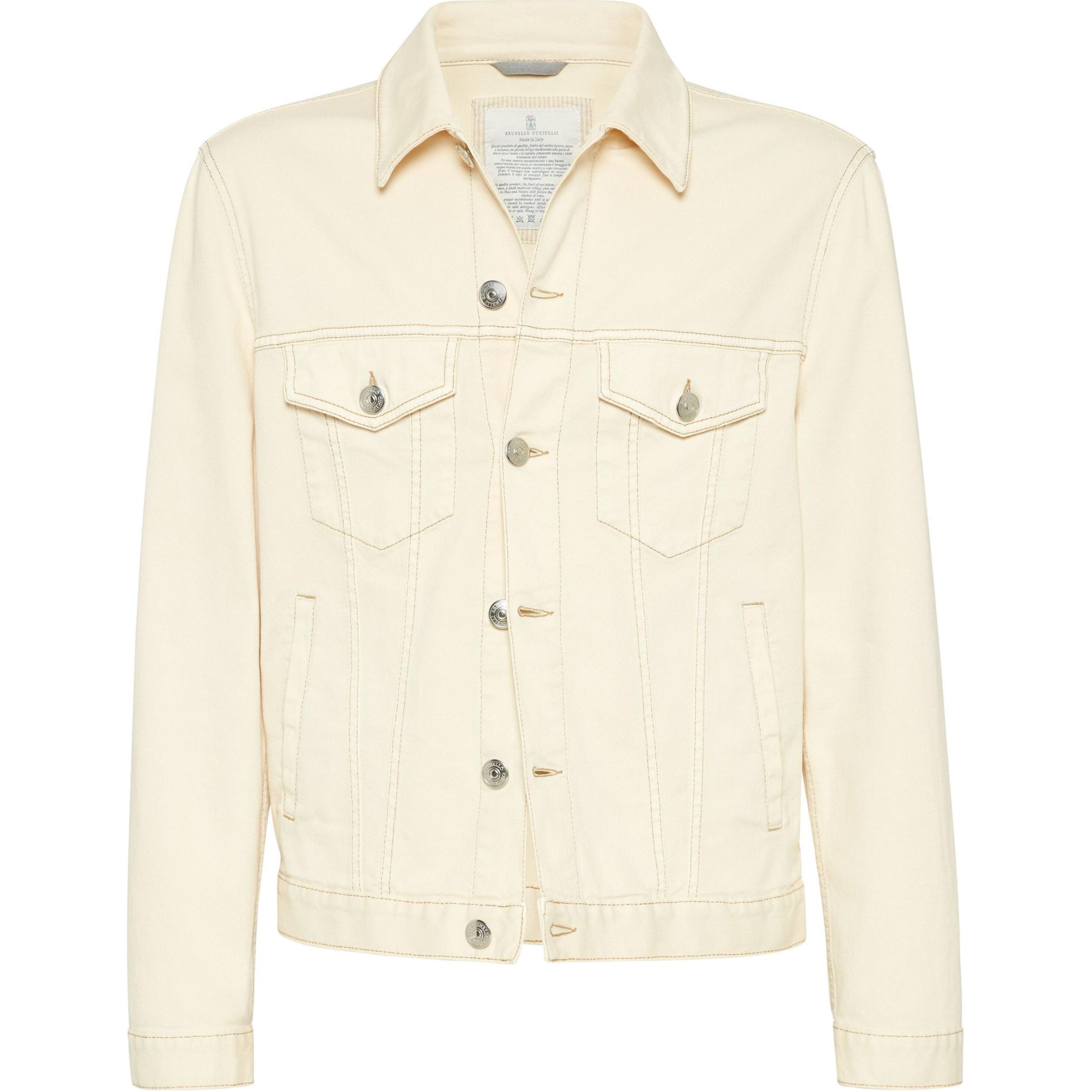 

Brunello Cucinelli Длинный джинсовый пиджак, Ivory