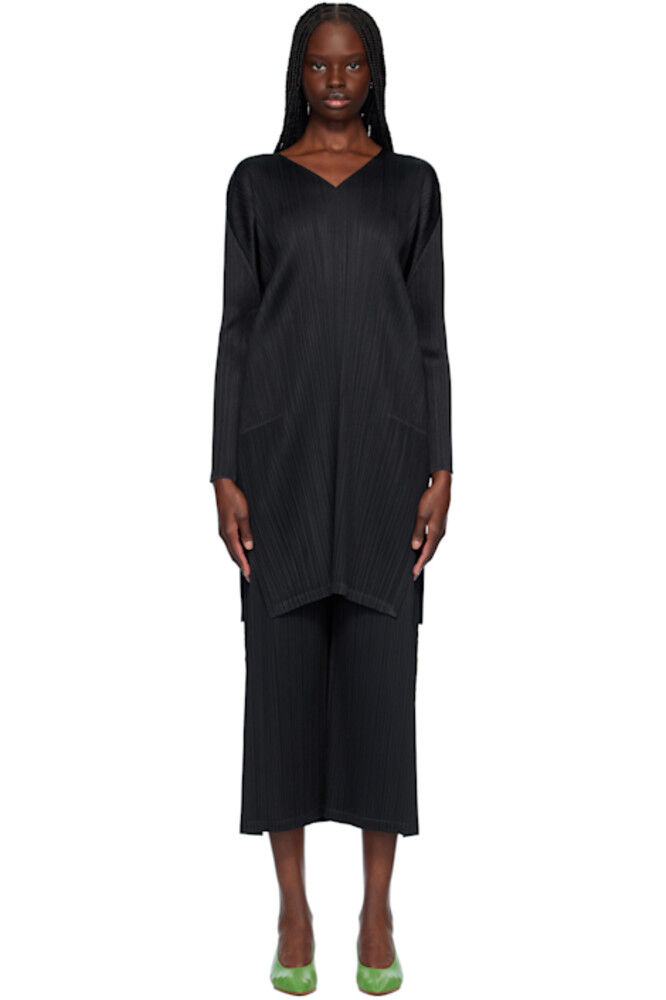 

Черное ежемесячное мини-платье цвета февраля PLEATS PLEASE ISSEY MIYAKE