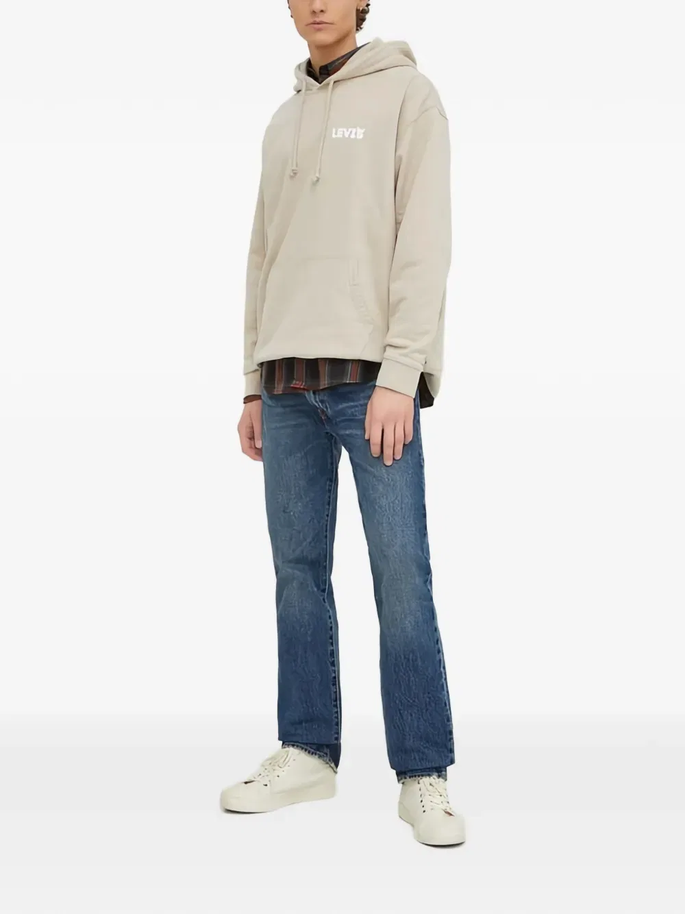 Толстовка с капюшоном и логотипом на шнуровке Levi'S, нейтральный — фото 2