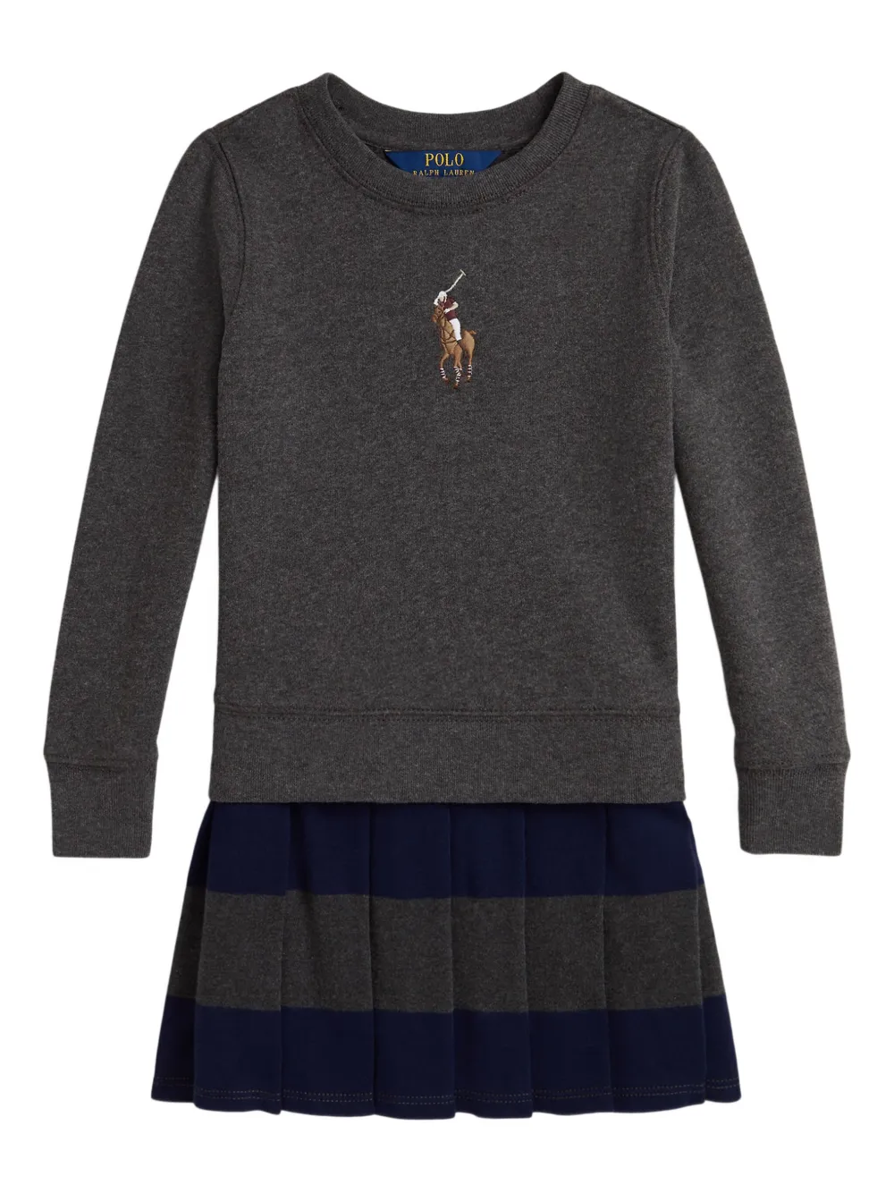 

Плиссированное платье с круглым вырезом POLO RALPH LAUREN KIDS, черный