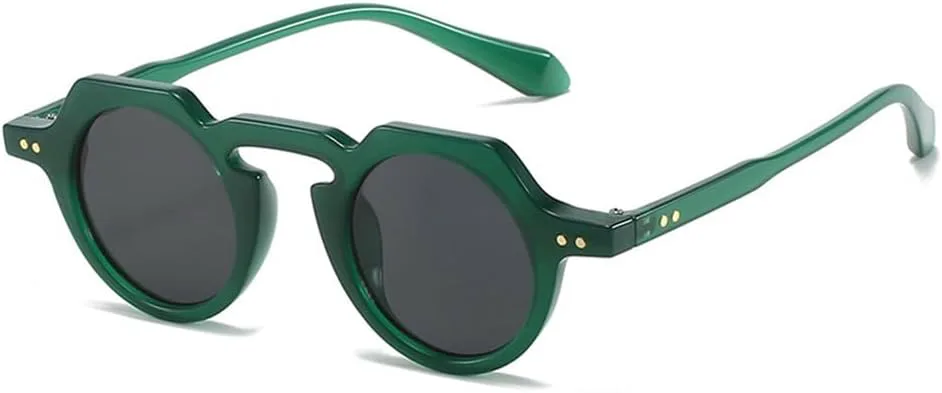 

Круглые солнцезащитные очки UV400 в стиле панк с заклепками для женщин и мужчин, для занятий спортом на открытом воздухе и путешествий UYPTK, Green-black