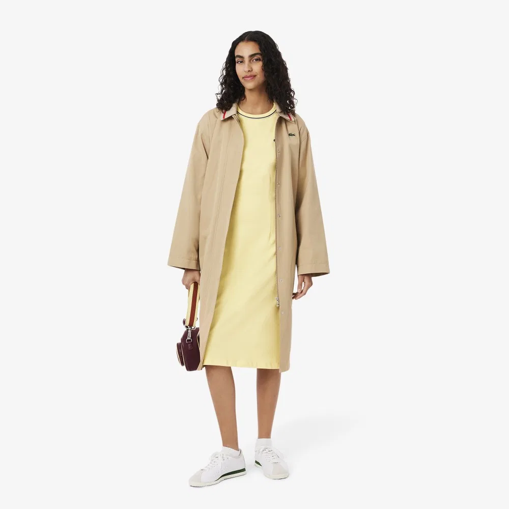 Женское приталенное платье-футболка Essential Fit & Flare жёлтого цвета от Lacoste — фото 4
