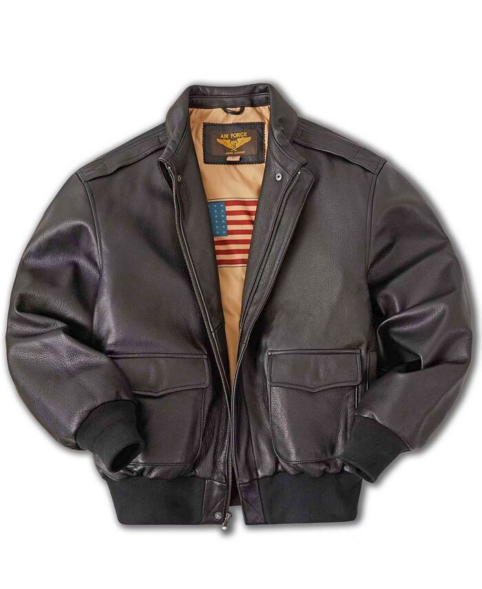 

Мужская кожаная куртка-бомбер A-2 - высокий Landing Leathers, коричневый
