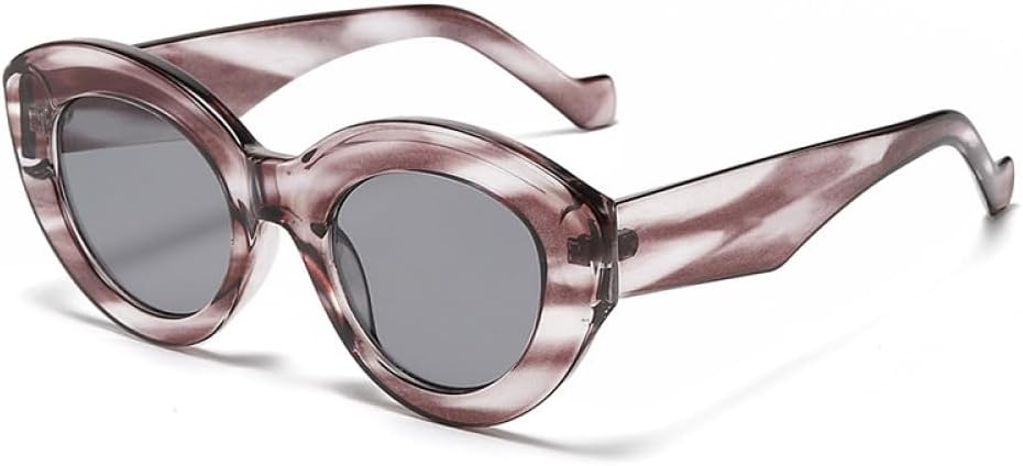 

16 цветов Ins Популярные модные солнцезащитные очки большого размера для женщин, ретро-очки, защита от УФ-излучения UV400, модные овальные солнцезащитные очки для мужчин UOVSAW, C7 Gray Striped