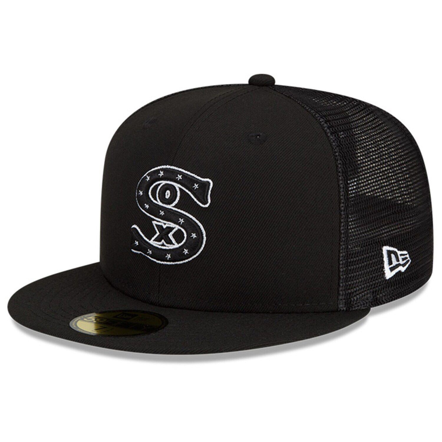 

Мужская кепка New Era Black Chicago White Sox 2022 Batting Practice 59FIFTY Облегающая шляпа