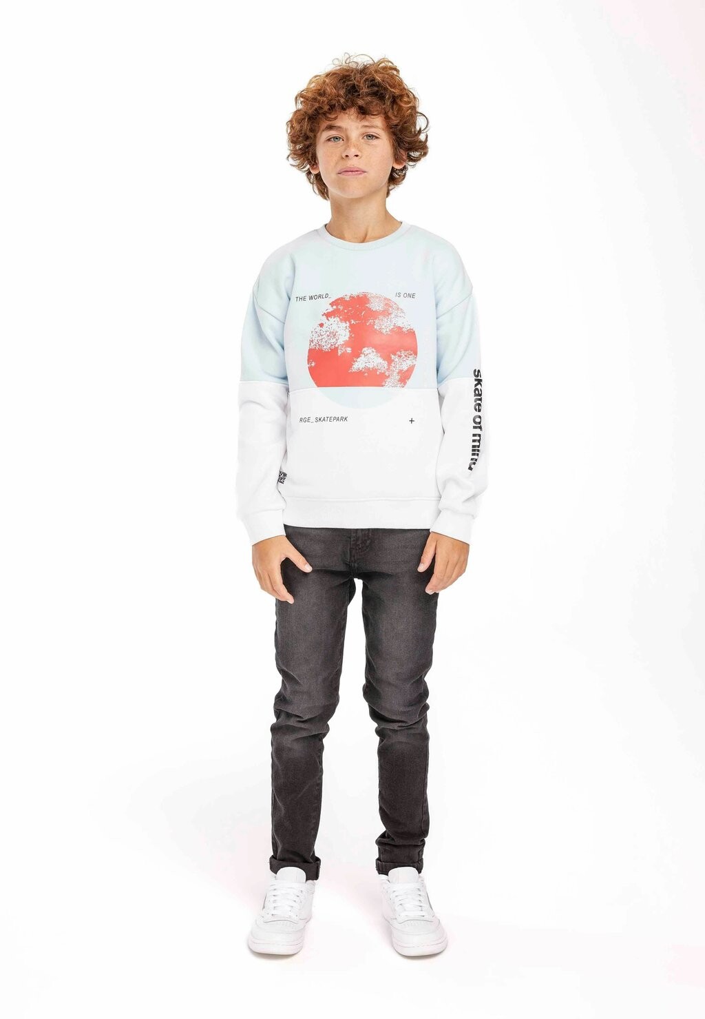 

Толстовка CREW NECK STANDARD MINOTI, цвет mottled blue off white