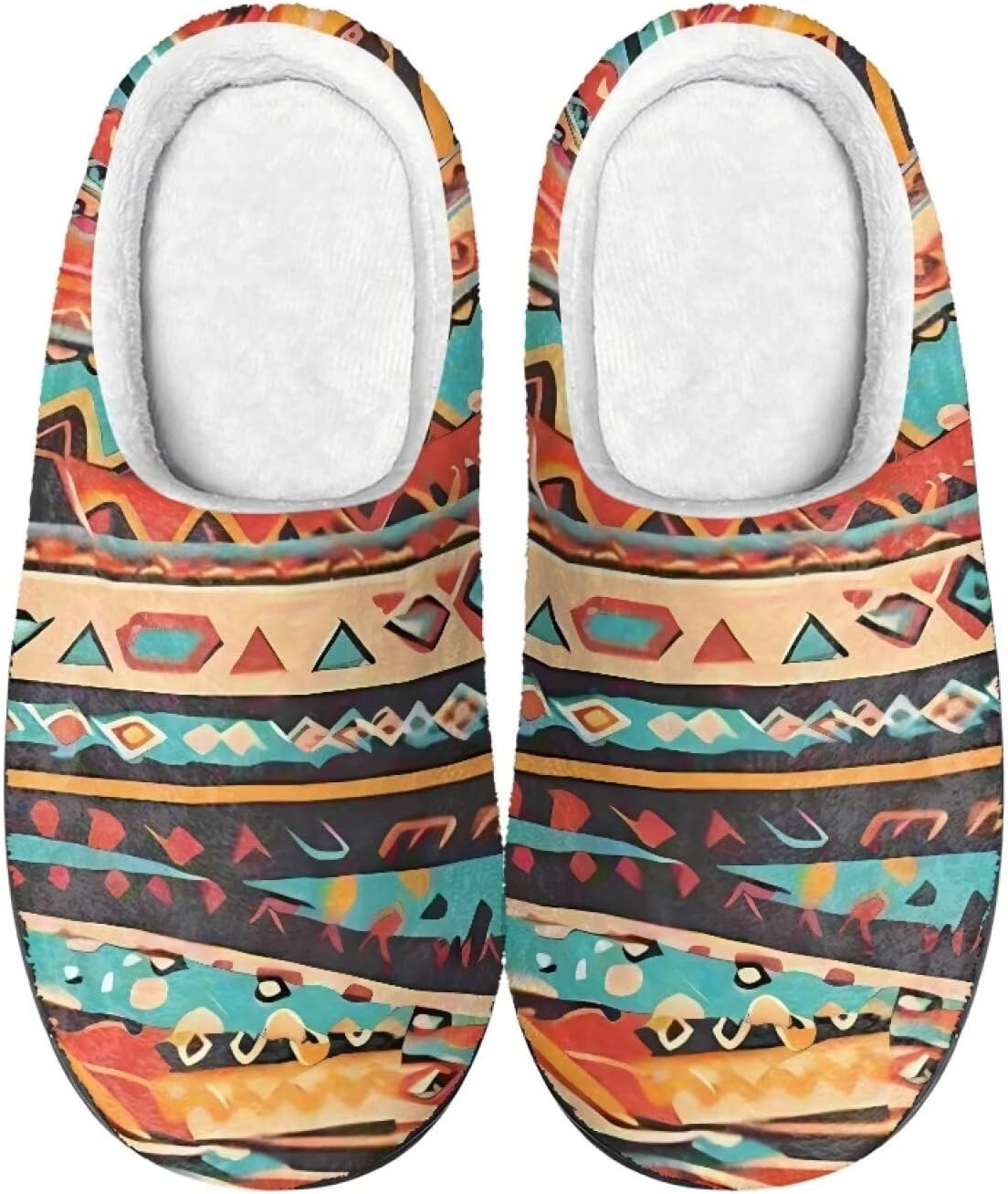 

Semiouray Autumn Halloween Унисекс-взрослые тапочки с подошвой EVA и туфли Tie-Dye House Тапочки для дома и на улице для дома и на улице, Aztec Tribal Style