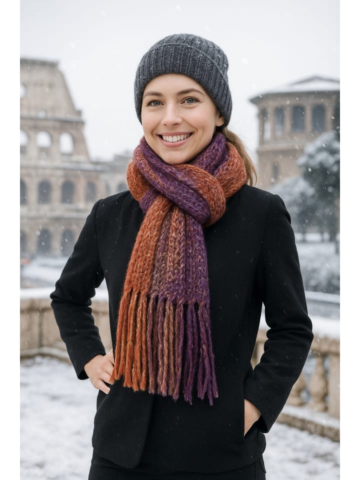 

Зимний шарф "Разноцветный" фиолетового цвета collezione alessandro