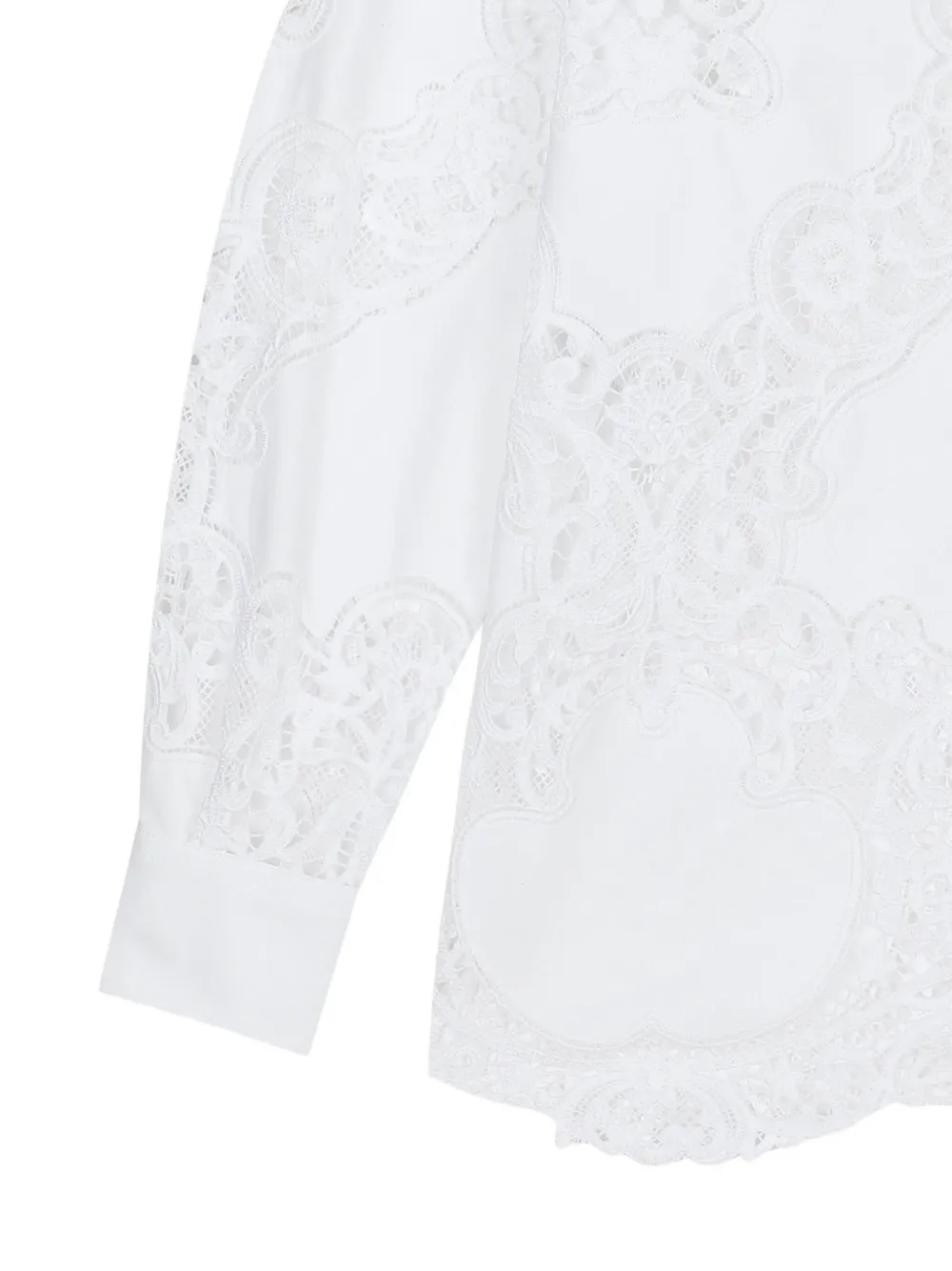 Поплиновая рубашка с цветочной вышивкой DOLCE & GABBANA, белый — фото 4