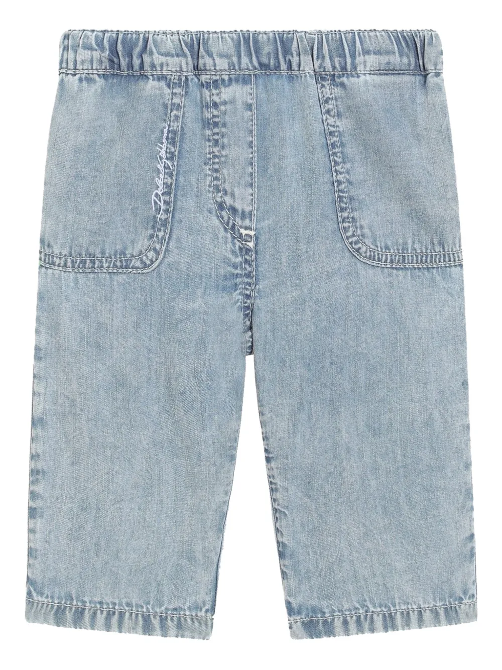 

Джинсы с вышитым логотипом Dolce & Gabbana Kids, синий