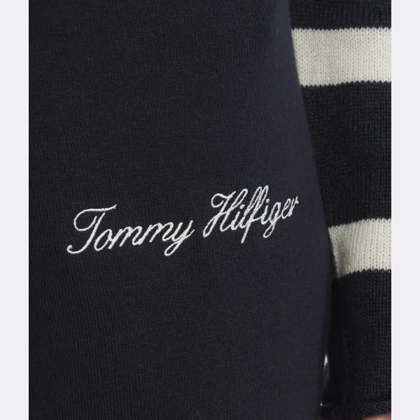 Спортивные брюки классического кроя с графическим рисунком Tommy Hilfiger, синий — фото 4