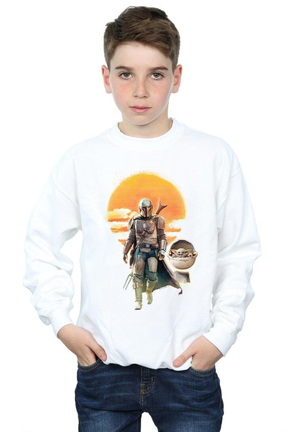 

Толстовка с плакатом «Мандалорский закат» Star Wars, белый