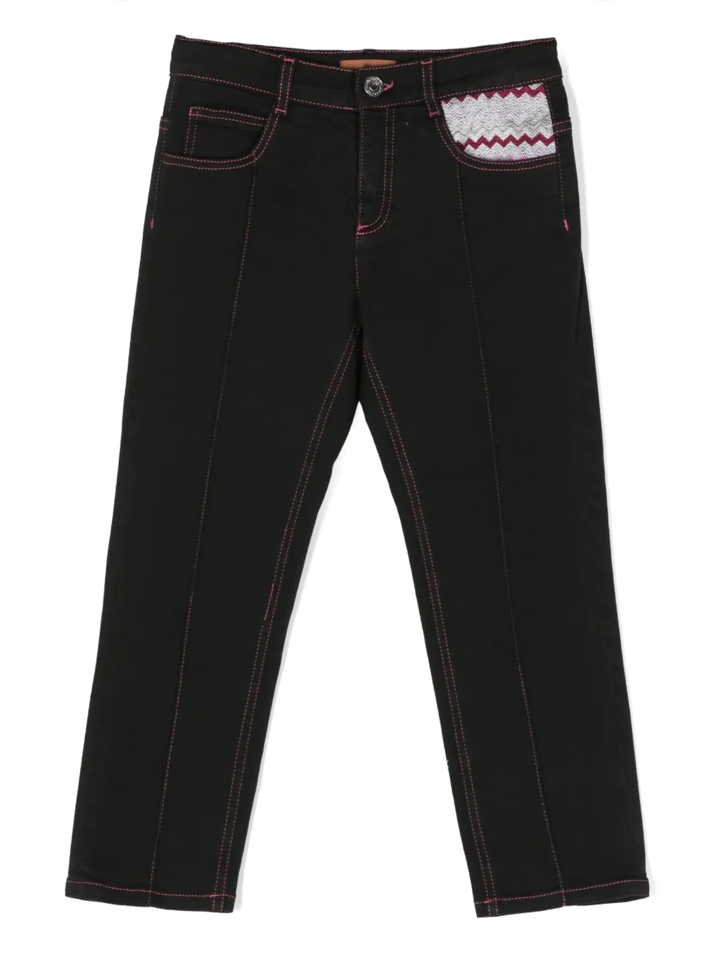 

Джинсы с контрастной строчкой Missoni Kids, черный