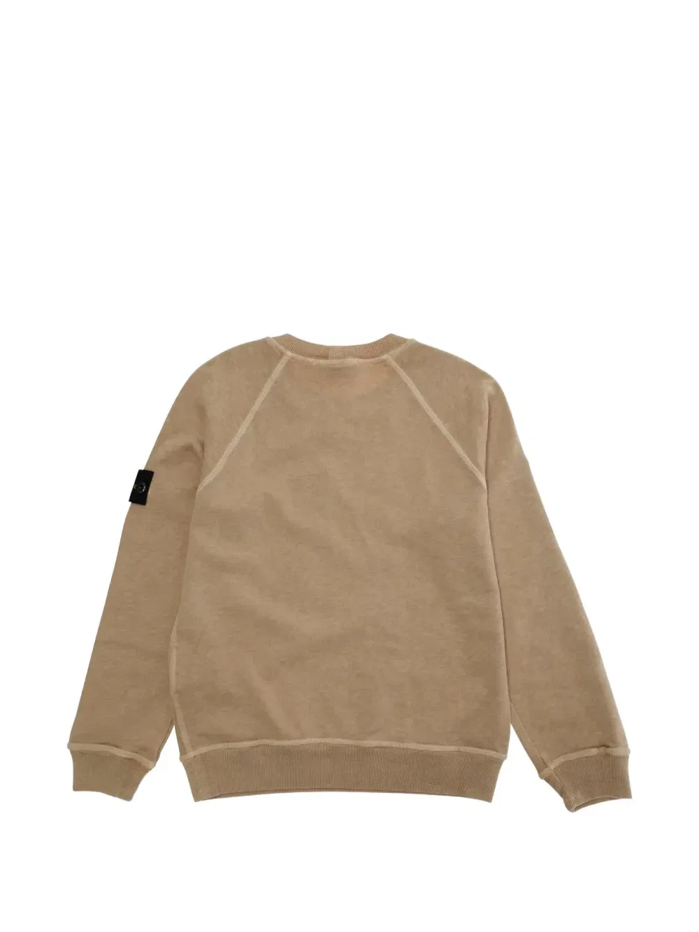 Толстовка с круглым вырезом и нашивкой Stone Island Junior, бежевый — фото 2