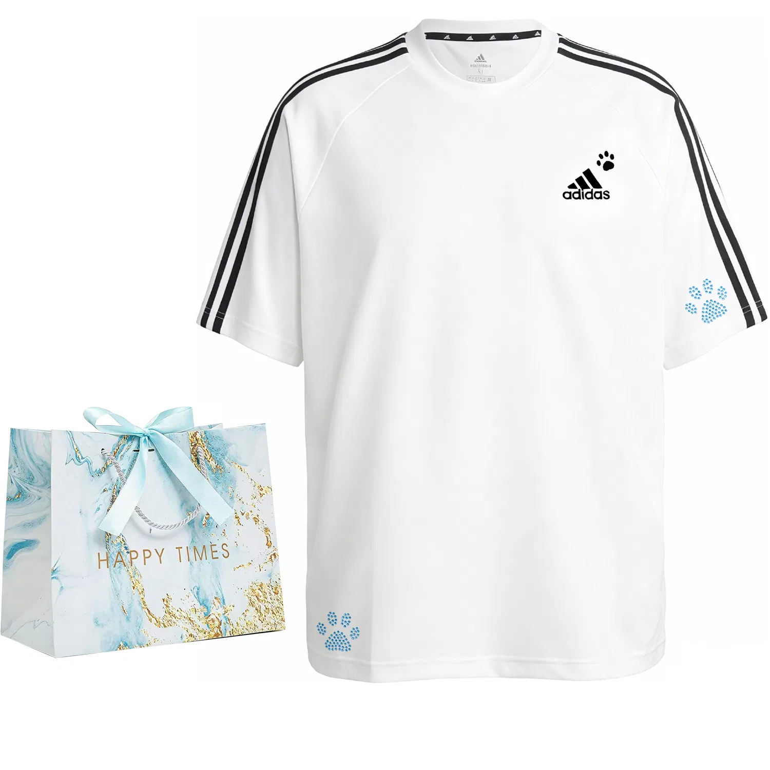 Футболка Adidas с принтом White Blue Diamond